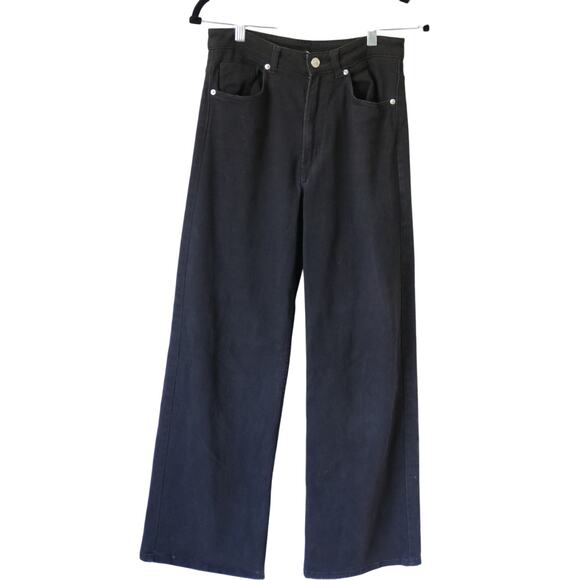 Women's Black High Rise Wide Leg Jeans Size 6 - Picture 1 of 5